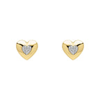 Elements Gold Pavé Diamond Heart Earrings