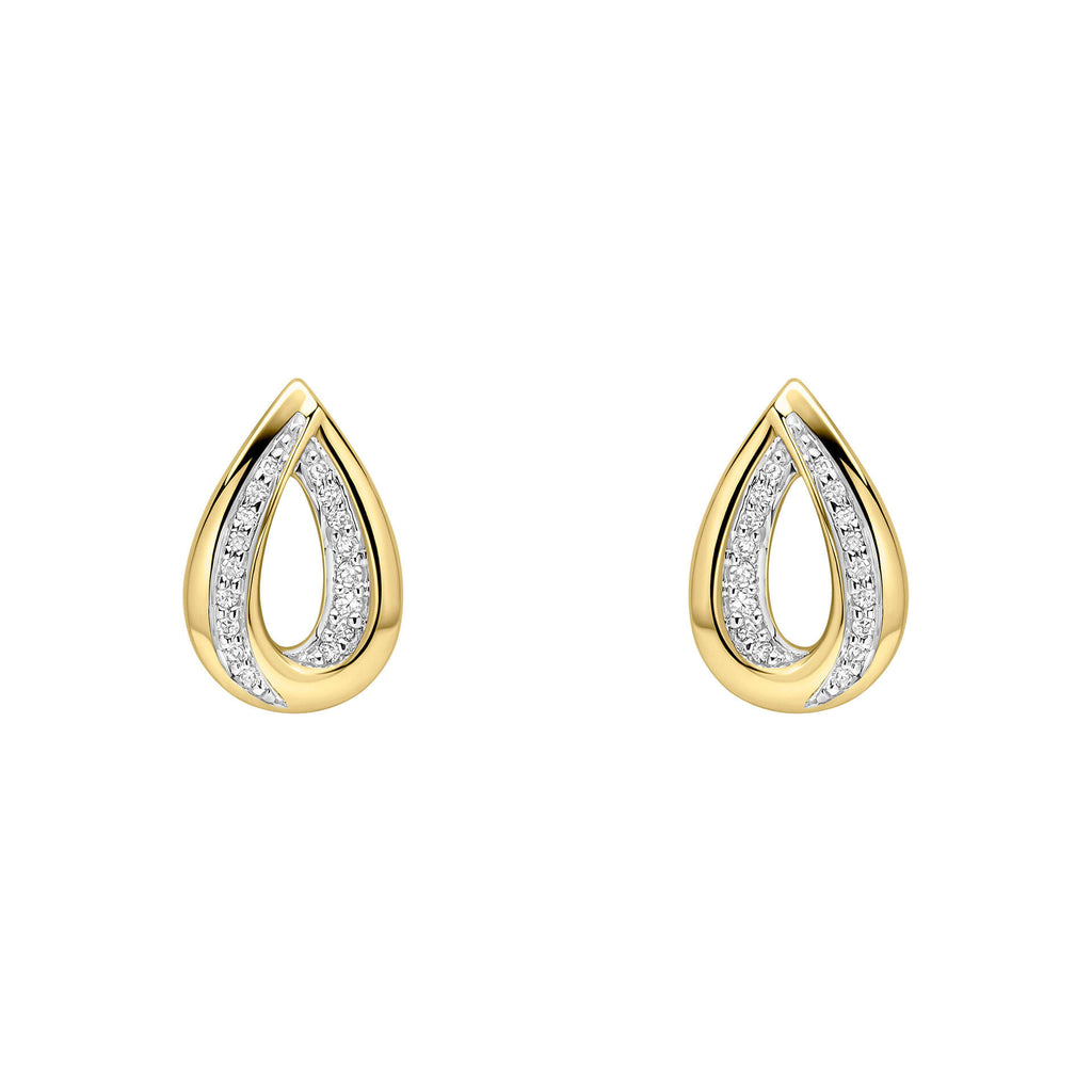 Elements Gold Cut Out Diamond Teardrop Earrings