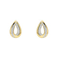 Elements Gold Cut Out Diamond Teardrop Earrings