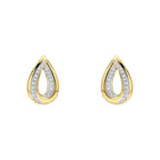 Elements Gold Cut Out Diamond Teardrop Earrings