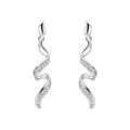 Elements Gold Diamond Twisted Ribbon Drop Earrings