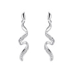 Elements Gold Diamond Twisted Ribbon Drop Earrings