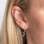 Elements Gold Diamond Twisted Ribbon Drop Earrings
