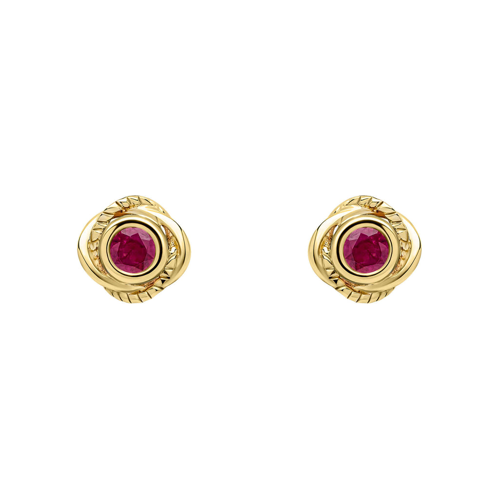 Elements Gold Fura Ruby Stud Earrings