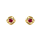 Elements Gold Fura Ruby Stud Earrings