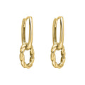 Elements Gold Rope Twist Double Hoop Drop Earrings