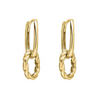 Elements Gold Rope Twist Double Hoop Drop Earrings