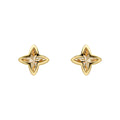 Elements Gold Textured Flower Stud Earrings