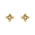 Elements Gold Textured Flower Stud Earrings