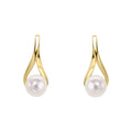 Elements Gold Freshwater Pearl Twist Drop Earrings