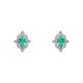 Elements Gold Emerald Art Deco Stud Earrings