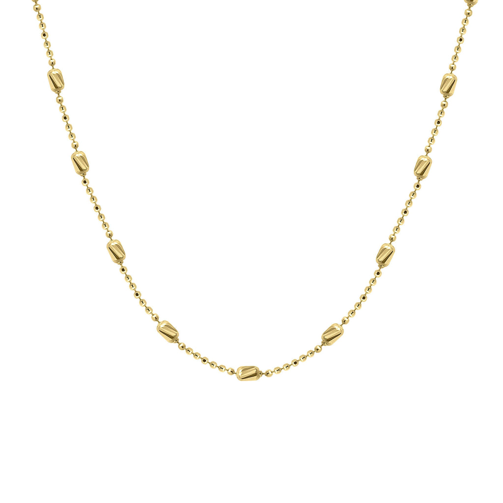 Elements Gold Diamond Cut Station Necklace