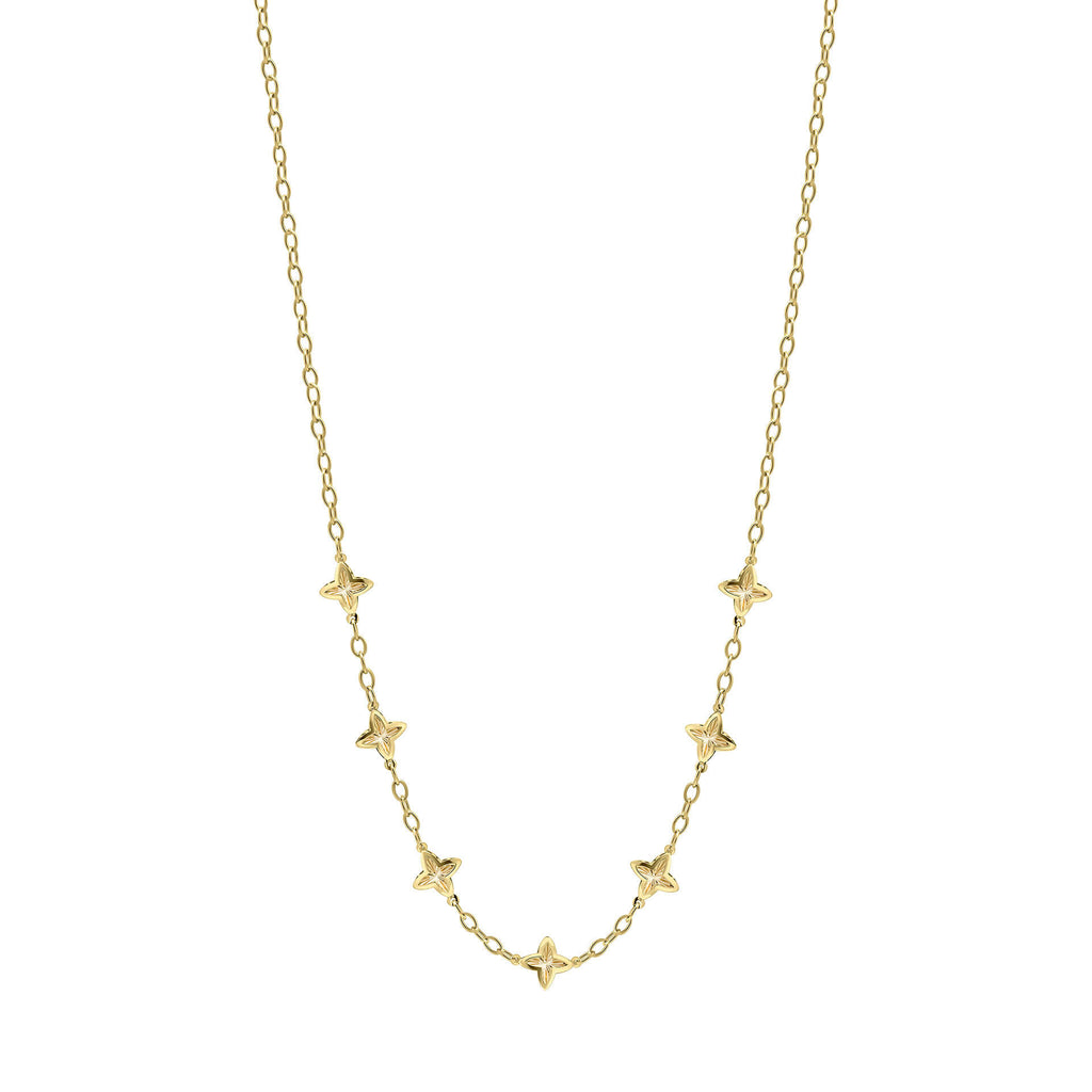 Elements Gold Textured Flower Station Necklace