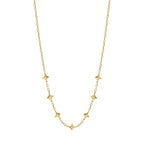Elements Gold Textured Flower Station Necklace