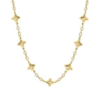 Elements Gold Textured Flower Station Necklace