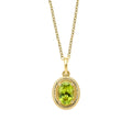 Elements Gold Peridot Oval Ridged Pendant