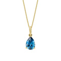 Elements Gold London Blue Topaz Rope Twist Pendant