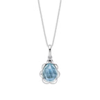 Elements Gold Fancy Cut Sky Blue Topaz Flower Bud Pendant