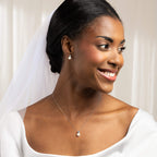 Elements Gold Freshwater Pearl and Sky Blue Topaz Stud Earrings