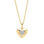 Elements Gold Pavé Diamond Heart Pendant