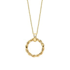 Elements Gold Rope Twist Hoop Pendant