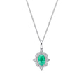 Elements Gold Emerald Art Deco Pendant