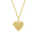 Laura Ashley Silver Picnic Basket Weave Heart Locket Necklace