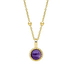 Beginnings Milgrain Semi-Precious Cabochon Birthstone Pendant