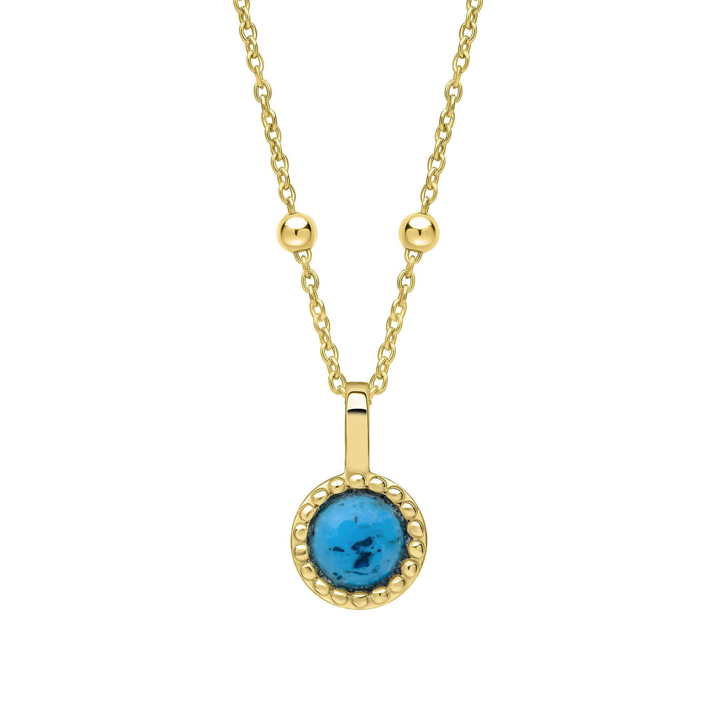 Beginnings Milgrain Semi-Precious Cabochon Birthstone Pendant