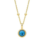 Beginnings Milgrain Semi-Precious Cabochon Birthstone Pendant