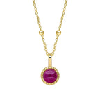 Beginnings Milgrain Semi-Precious Cabochon Birthstone Pendant