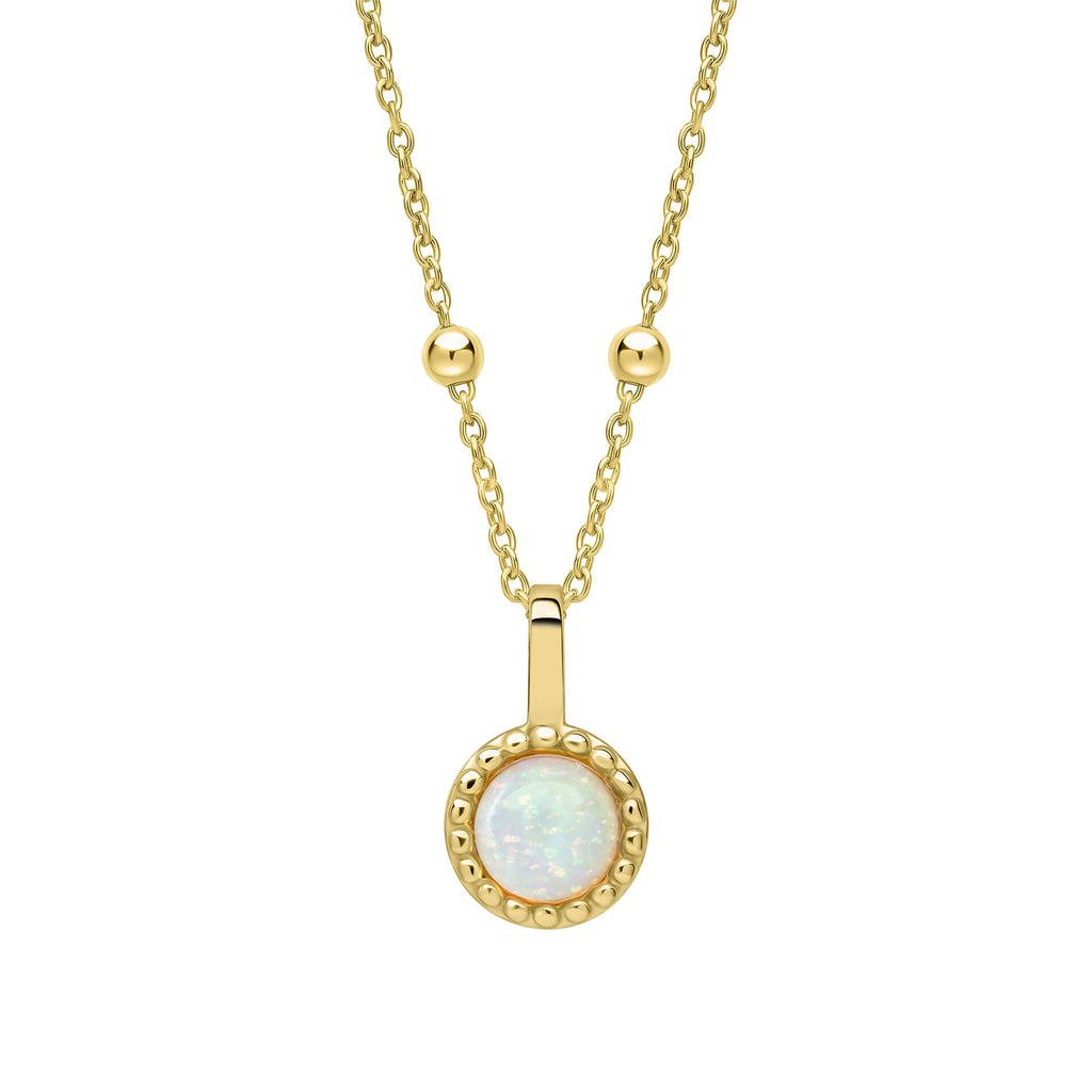 Beginnings Milgrain Semi-Precious Cabochon Birthstone Pendant