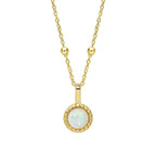 Beginnings Milgrain Semi-Precious Cabochon Birthstone Pendant
