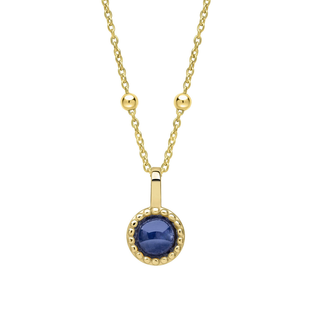 Beginnings Milgrain Semi-Precious Cabochon Birthstone Pendant