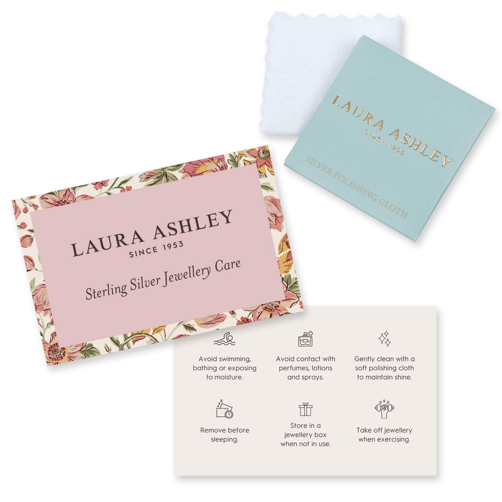 Laura Ashley Silver Hartley Check Hoop Earrings