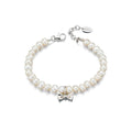 D For Diamond Shell Pearl and Bow Charm Bracelet with Diamond