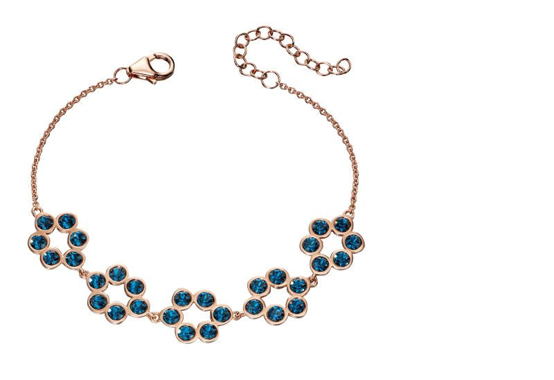 Beginnings Rose Gold Plated Montana Crystal Flower Bracelet