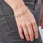 Beginnings Open Circle Link Bracelet with Rose Gold Plating