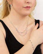 Diamonfire Marquise and Multi-Stone Detail Double Row Necklace