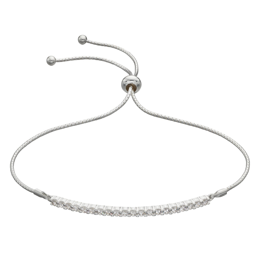 Beginnings Bar Toggle Bracelet with White Cubic Zirconia
