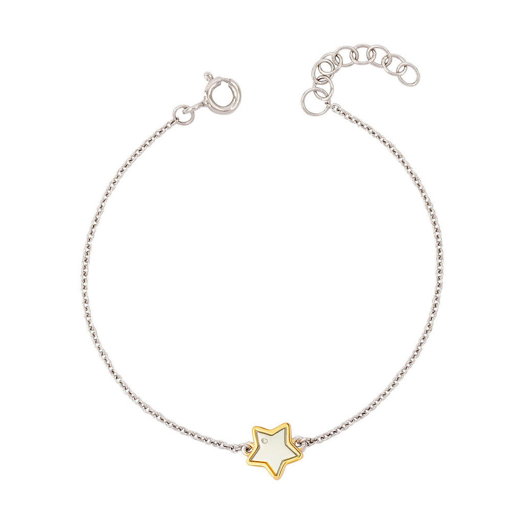 D For Diamond Gold Edge Star Bracelet with Diamond