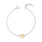 D For Diamond Gold Edge Star Bracelet with Diamond