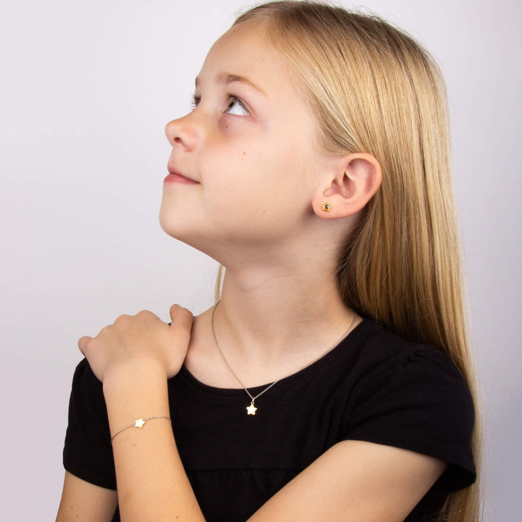 D For Diamond Gold Edge Star Bracelet with Diamond