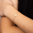 D For Diamond Gold Edge Star Bracelet with Diamond