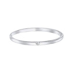 D For Diamond Heart Motif Hinged Maiden Bangle with Diamond