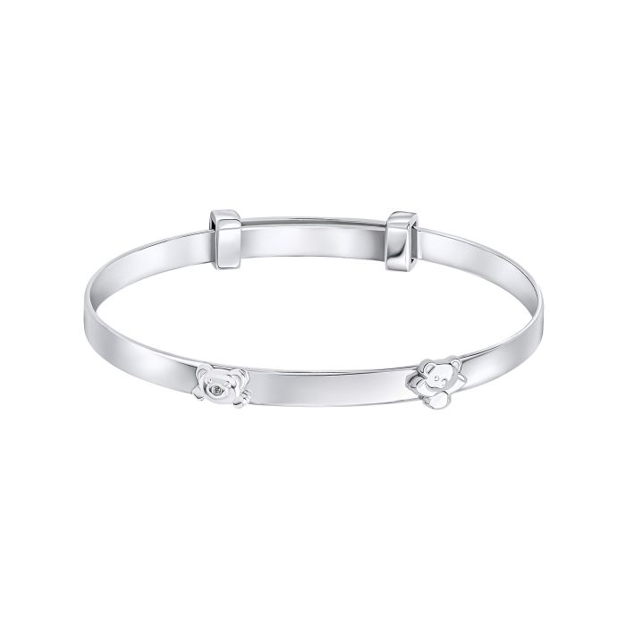 D For Diamond Teddy Bear Peekaboo Expanding Bangle
