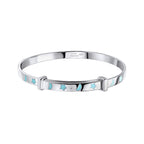 D For Diamond Glow in the Dark Star and Moon Bangle with Diamond