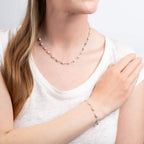 Diamonfire Shell Pearl Station Necklace