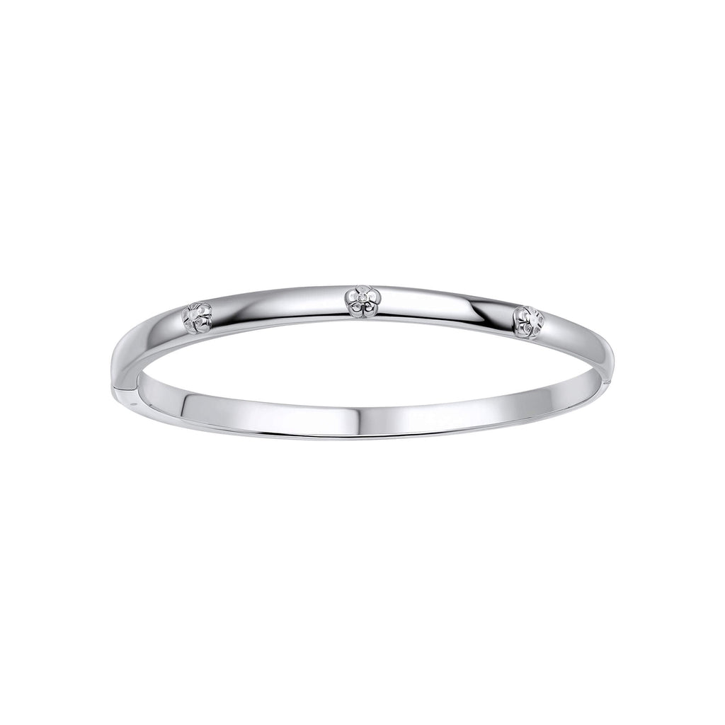 D For Diamond Floral Hinged Maiden Bangle with Diamond