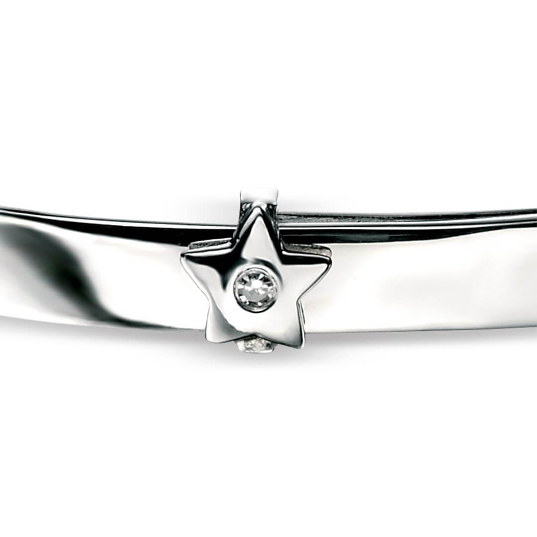 D For Diamond Star Expanding Bangle with Diamond